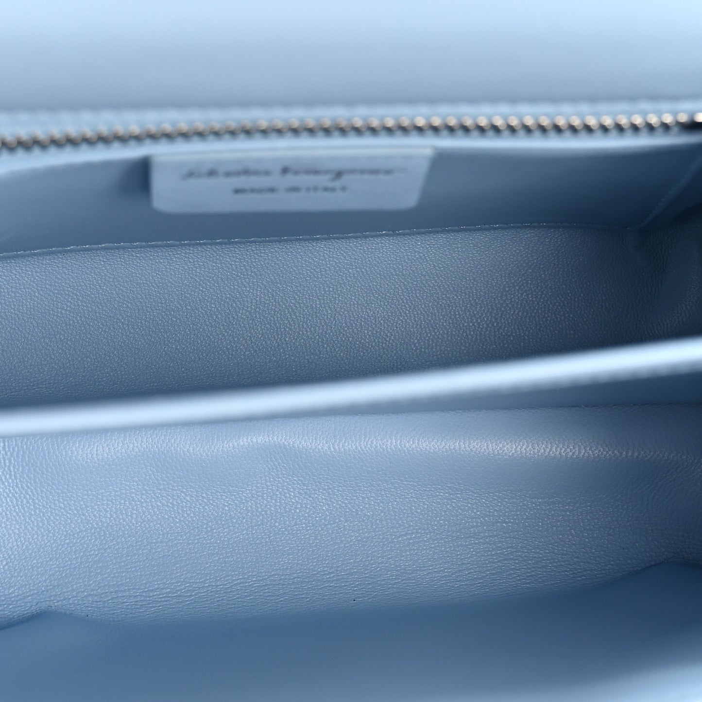 Brushed Off Calfskin Mini Iconic Top Handle Bag Sky Blue