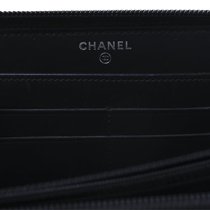 Chanel Patent Calfskin Quilted Boy L-Gusset Zip Wallet Black 6 of 8