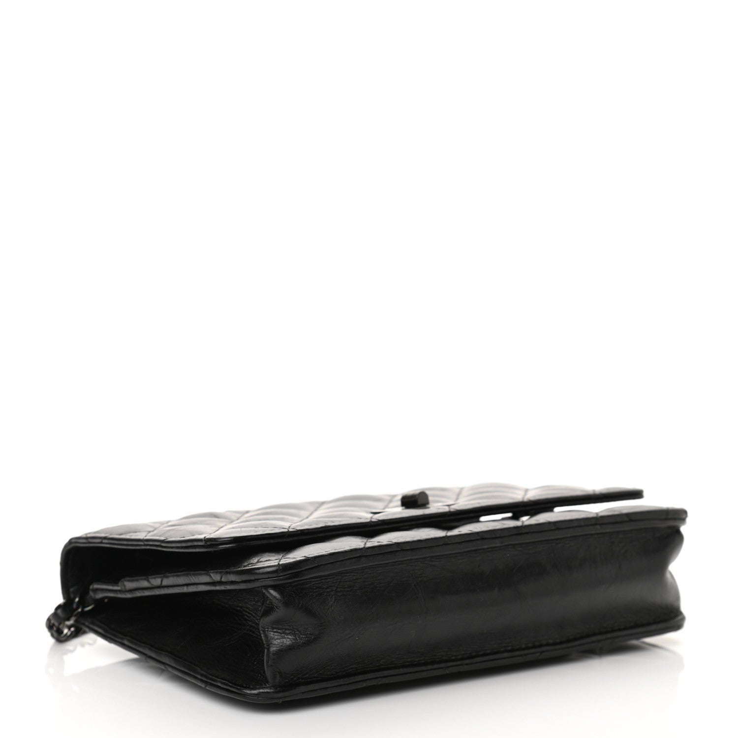 Chanel Aged Calfskin Quilted Reissue Wallet On Chain WOC So Black 4 of 12