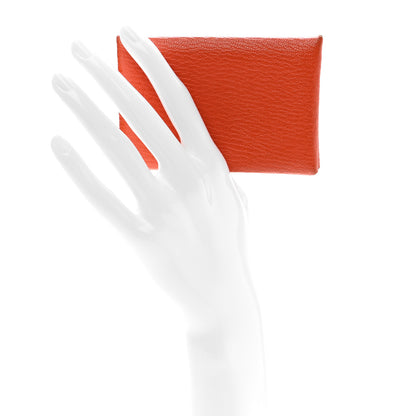 Hermes Chevre Mysore Calvi Card Case Feu 2 of 8