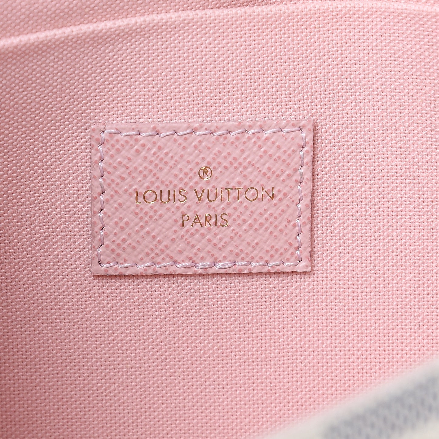 Damier Azur Pochette Felicie Chain Wallet Rose Ballerine