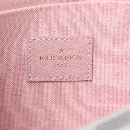Louis Vuitton Damier Azur Pochette Felicie Chain Wallet Rose Ballerine 8 of 15