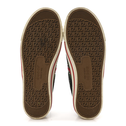 Gucci New Denim GG Monogram Web Womens 1977 Tennis Sneakers 39 Black Ivory 11 of 18