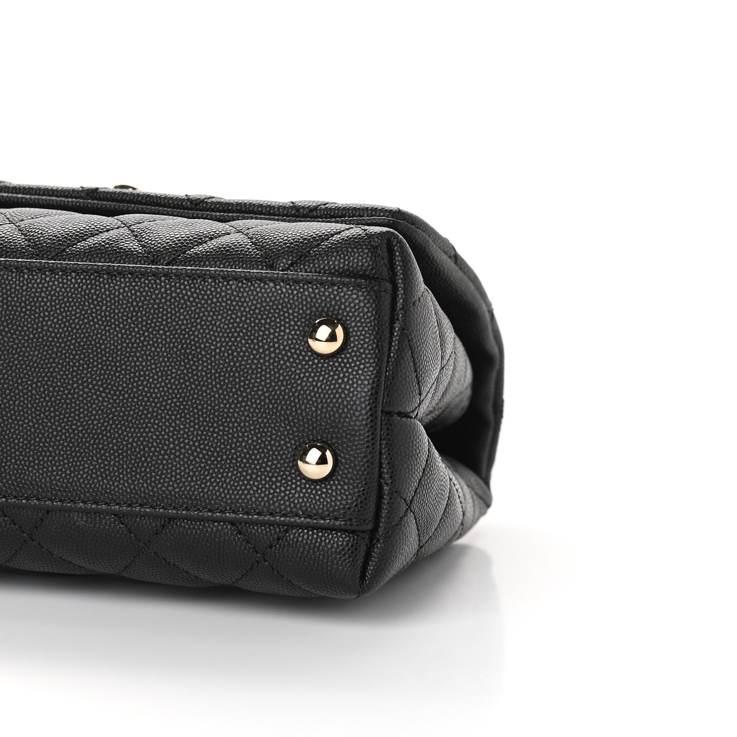 Caviar Quilted Mini Coco Handle Flap Black