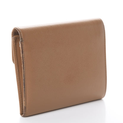 Prada Saffiano Metal Flap Wallet Naturale 2 of 6