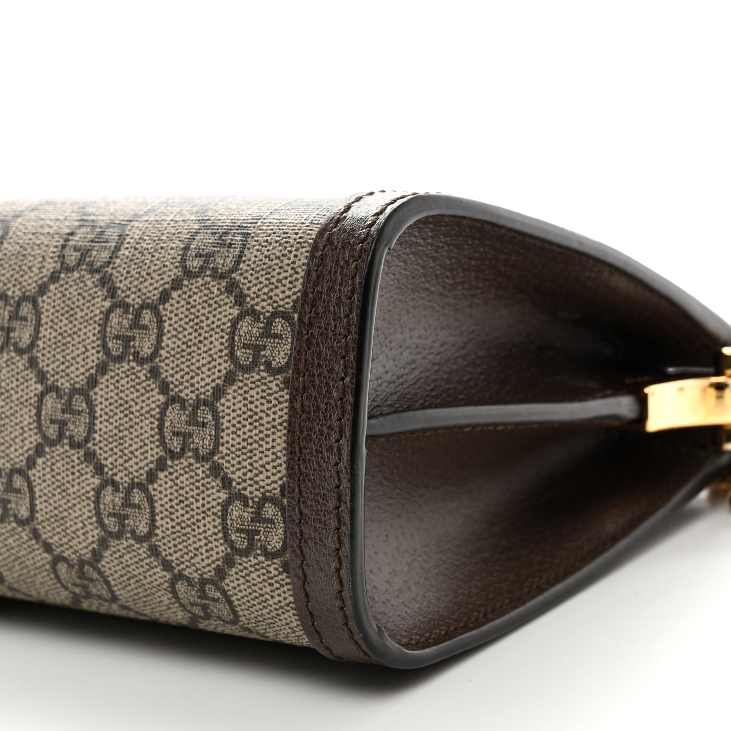 GG Supreme Monogram Web Small Ophidia Chain Shoulder Bag Brown