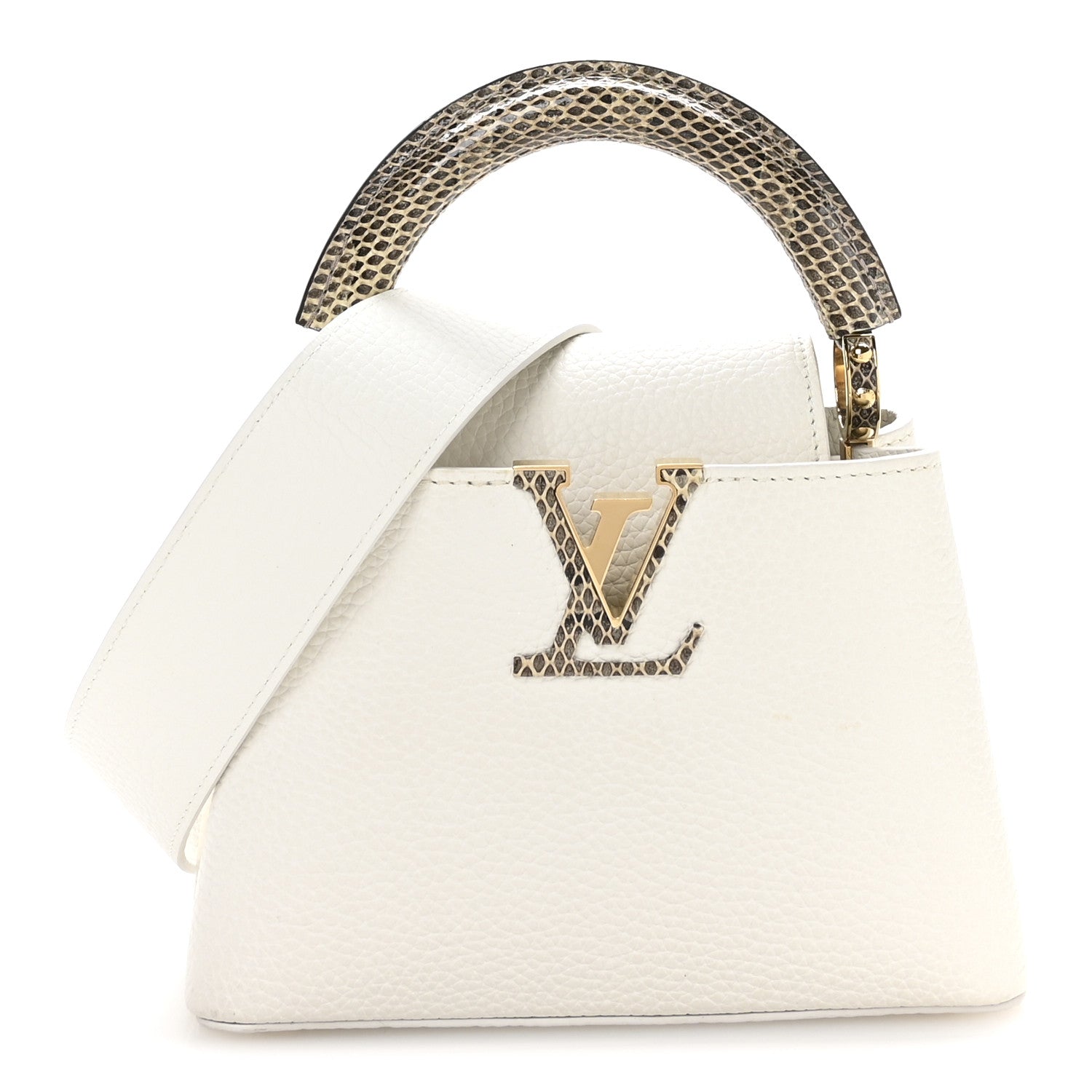 Louis Vuitton Taurillon Ayers Capucines Mini White Snow White 1 of 10