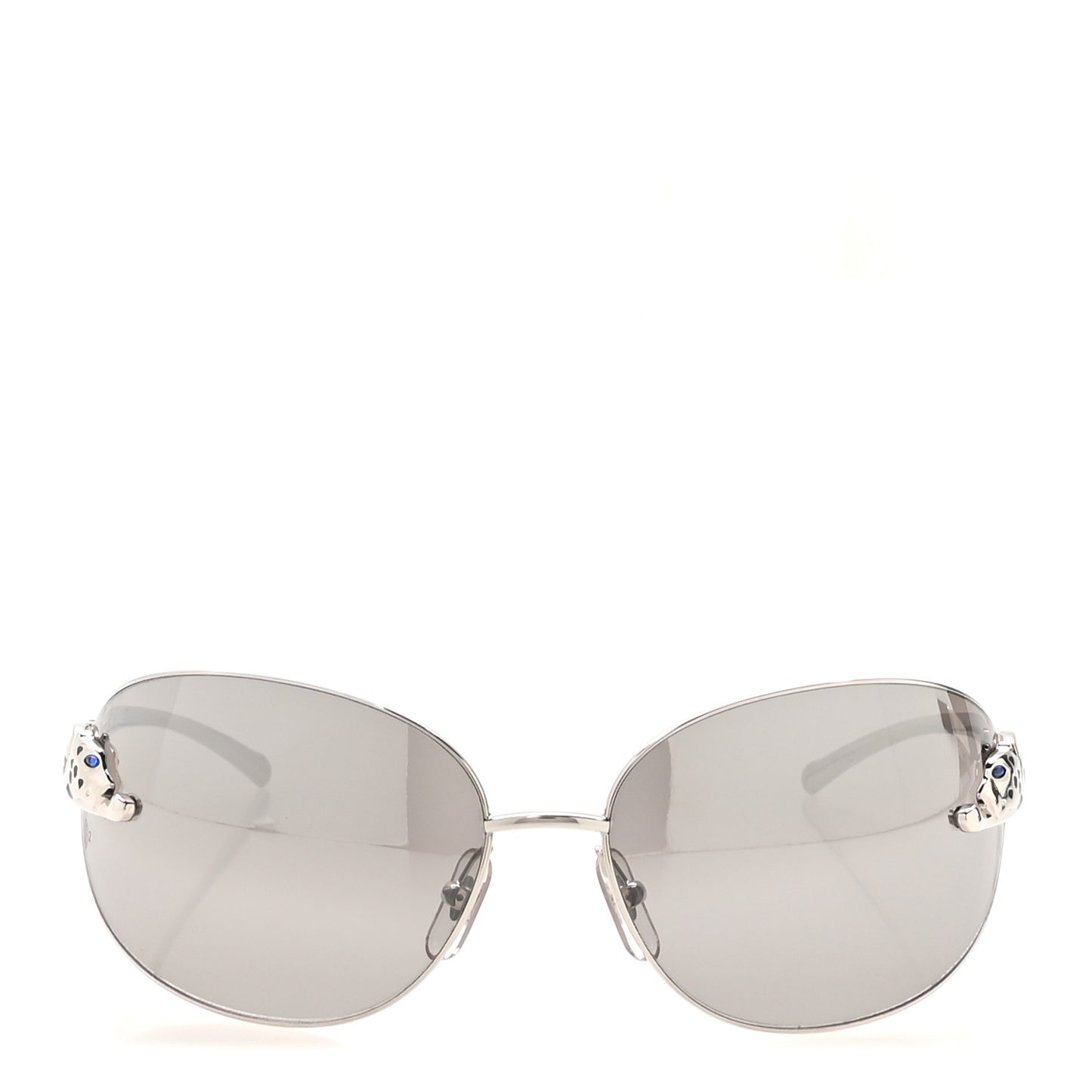Panthere De Cartier Sunglasses Silver Black