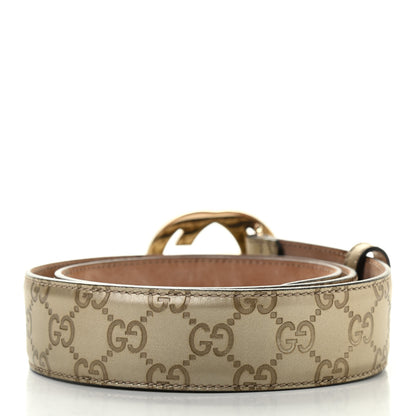 Gucci Metallic Guccissima Interlocking G Belt 90 36 Gold 2 of 8