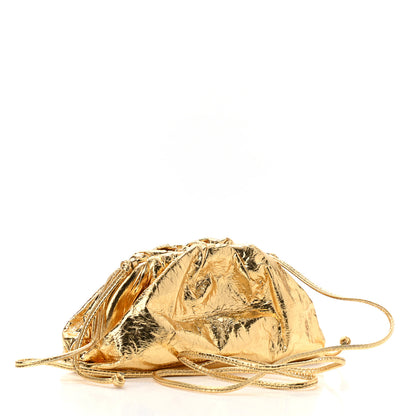 Bottega Veneta Metallic Crinkled Lambskin The Mini Pouch Oro 2 of 8