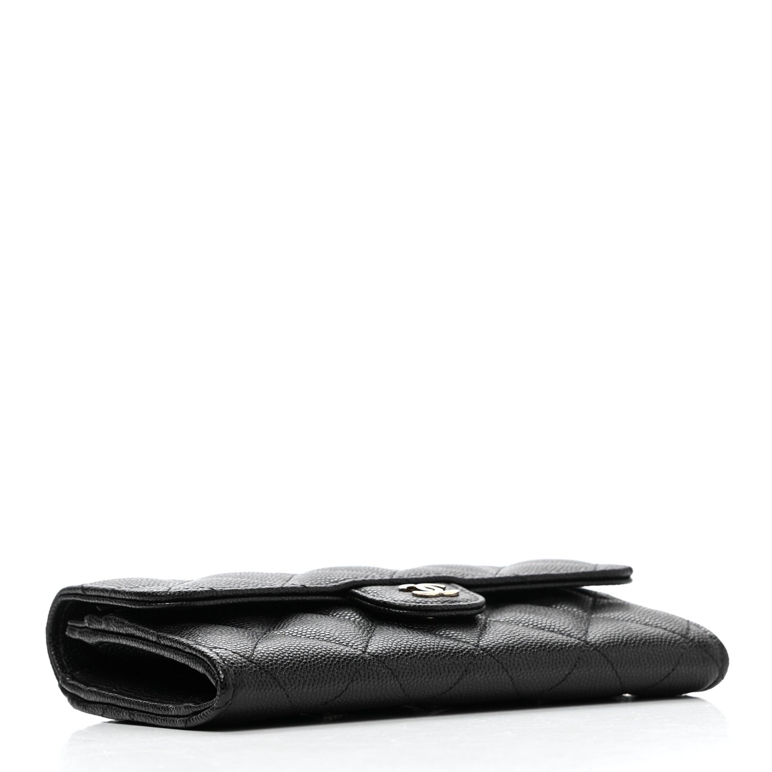 Chanel Caviar Quilted Medium Gusset Flap Wallet Black 4 of 8