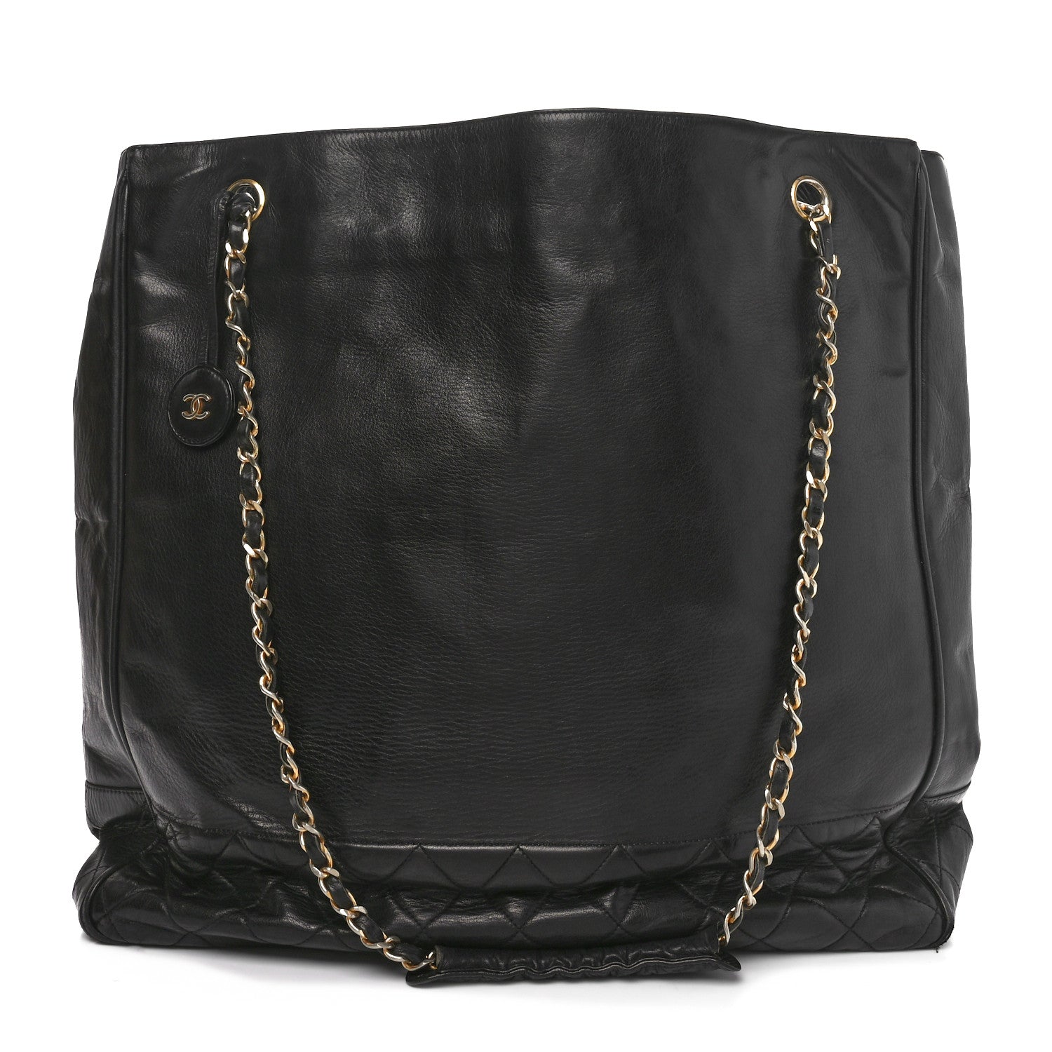 Chanel Lambskin Quilted CC Shopping Tote  Tote Black 1 of 10