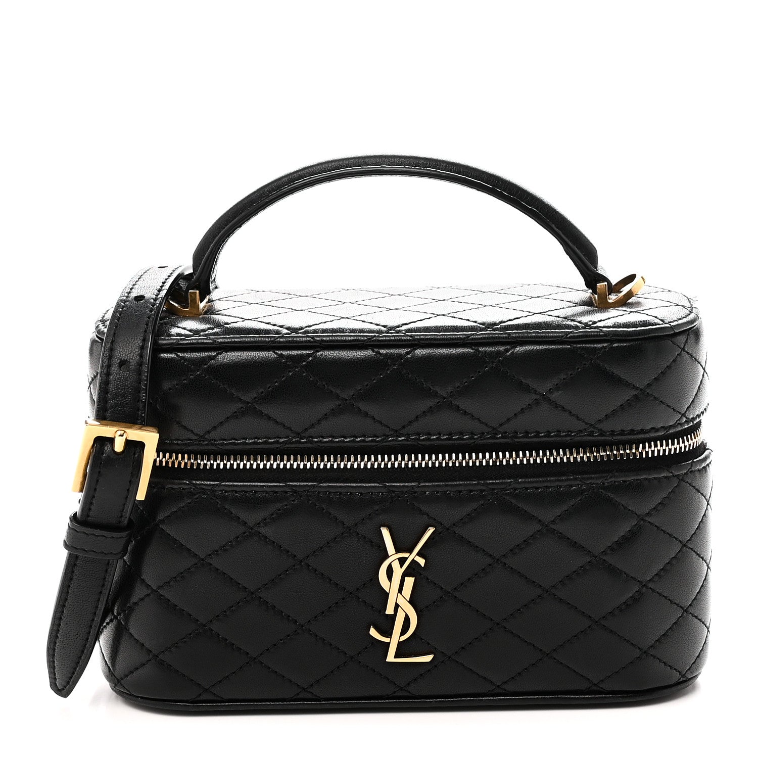 Saint Laurent Lambskin Quilted Mini Gaby Vanity Case Black 1 of 11