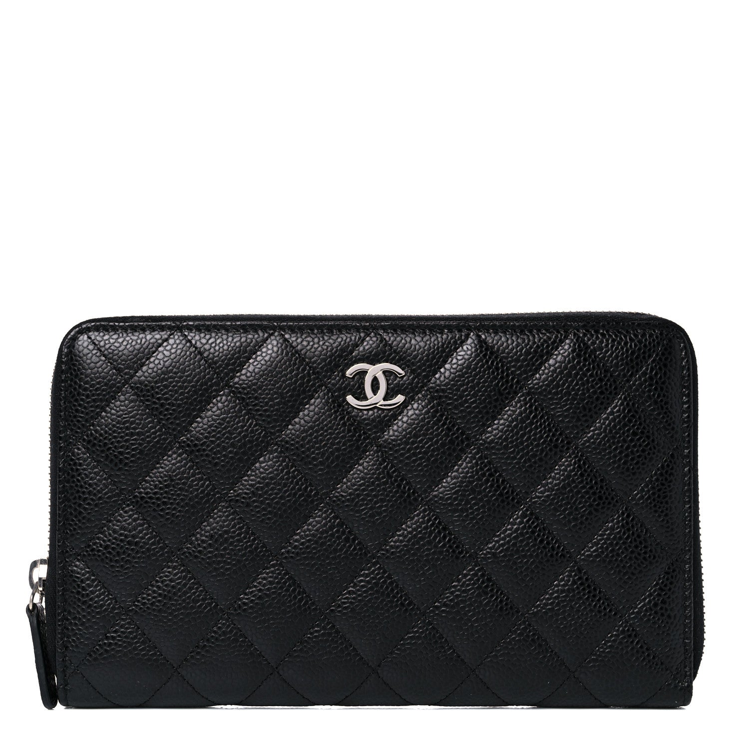 Chanel Caviar Quilted Large Zip Around Organizer Wallet Black 1 of 10