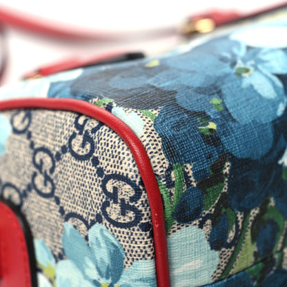 Gucci GG Supreme Monogram Blooms Mini Boston Navy Blue Hibiscus 12 of 14