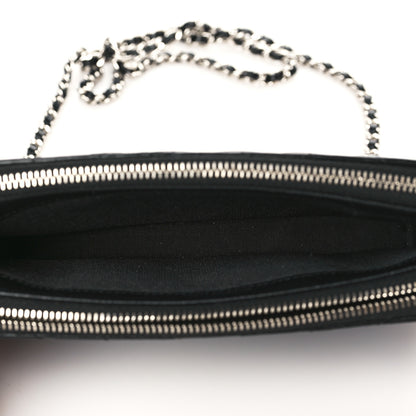 Chanel Lambskin Chevron Quilted Studded Clutch With Chain Black 6 of 13