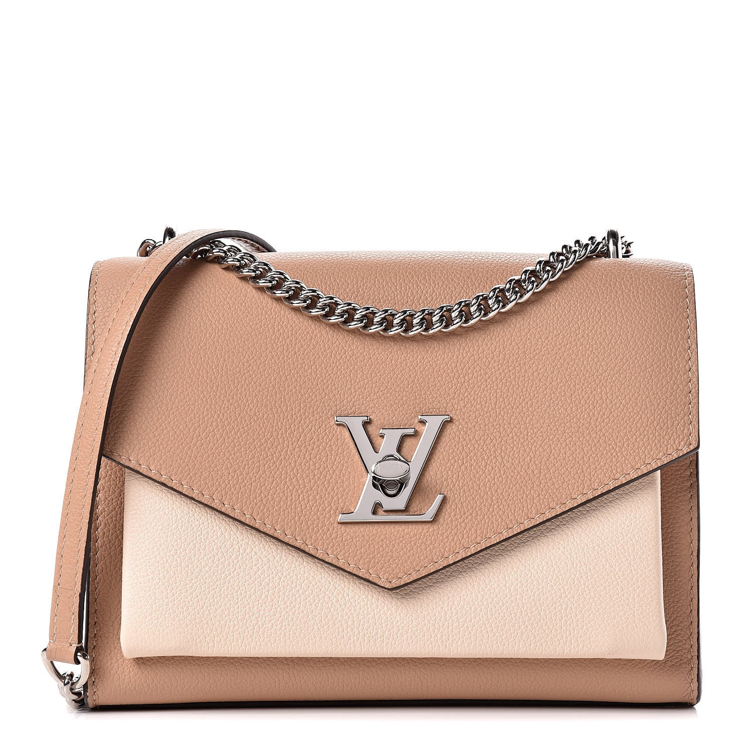 Louis Vuitton Soft Calfskin Mylockme Chain Bag BB Papyrus Creme 1 of 10