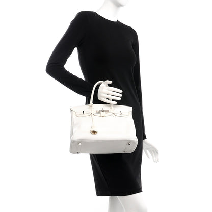 Hermes Taurillon Clemence Birkin 30 White 2 of 44