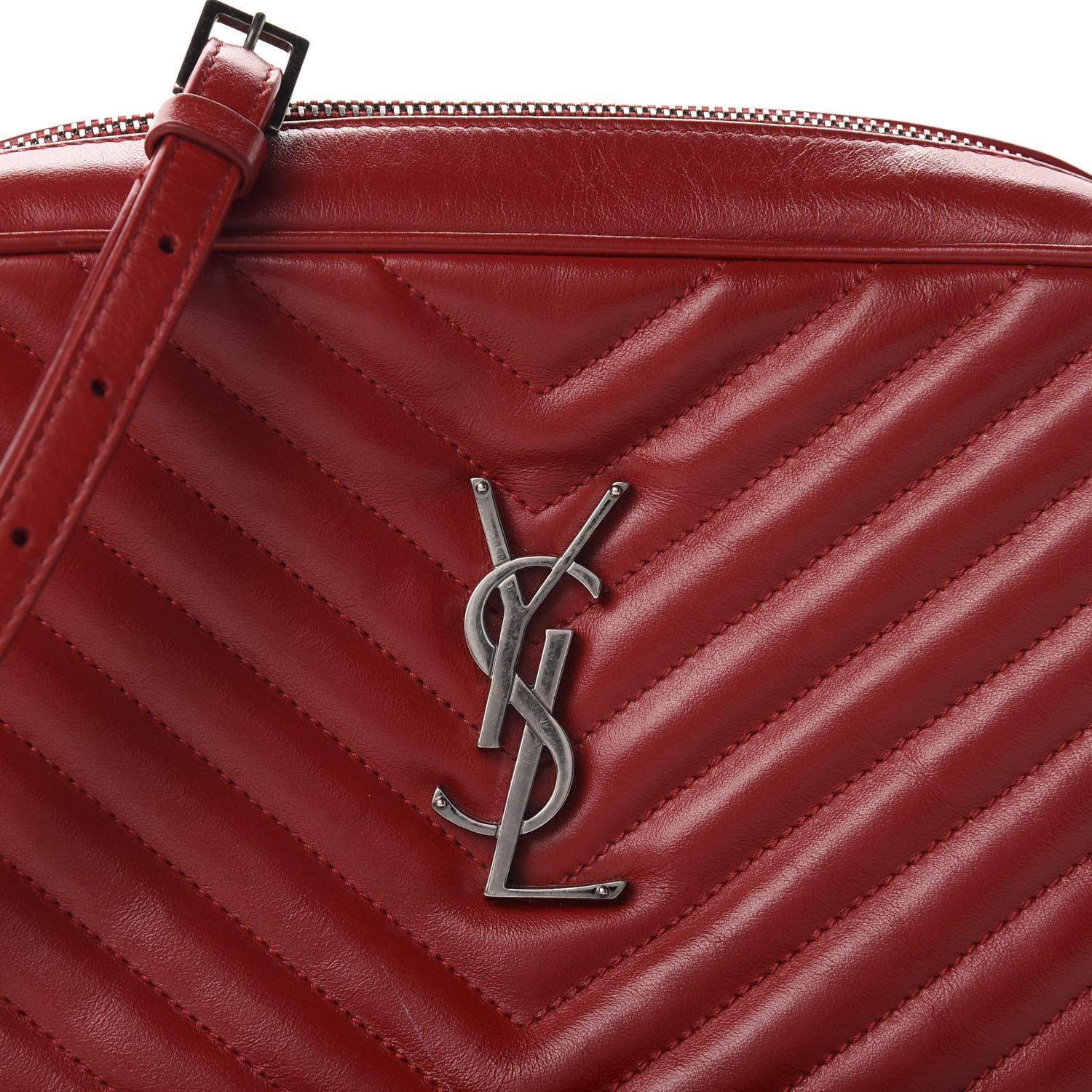 Saint Laurent Calfskin Matelasse Monogram Lou Camera Bag Rouge Eros 10 of 10