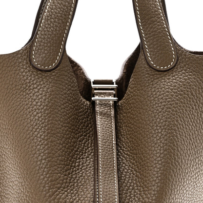 Hermes Taurillon Clemence Picotin Lock 18 PM Etoupe 8 of 10