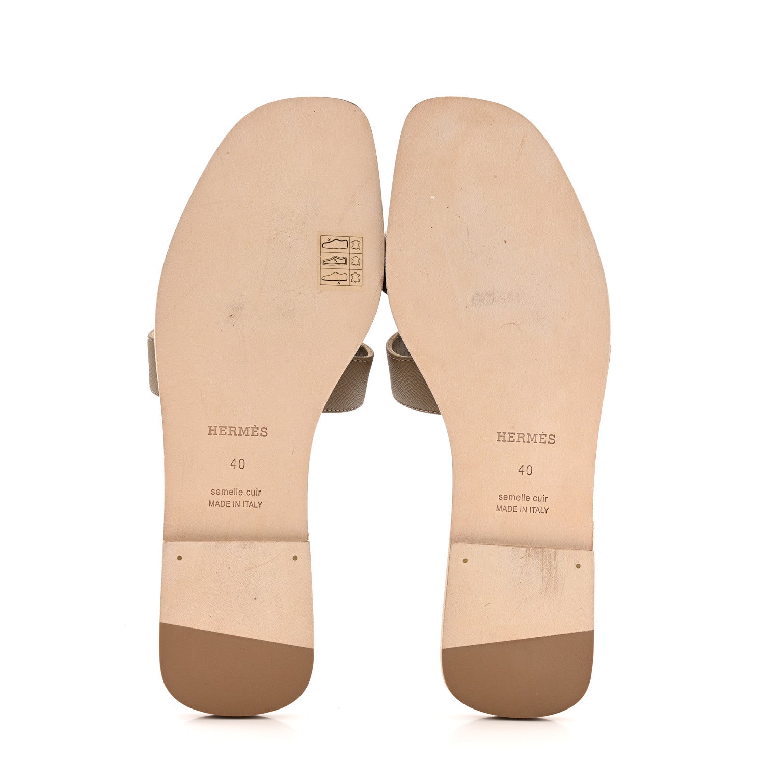 Hermes Epsom Oran Sandals 40 Etoupe 6 of 11