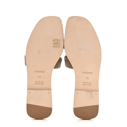 Hermes Epsom Oran Sandals 40 Etoupe 6 of 11