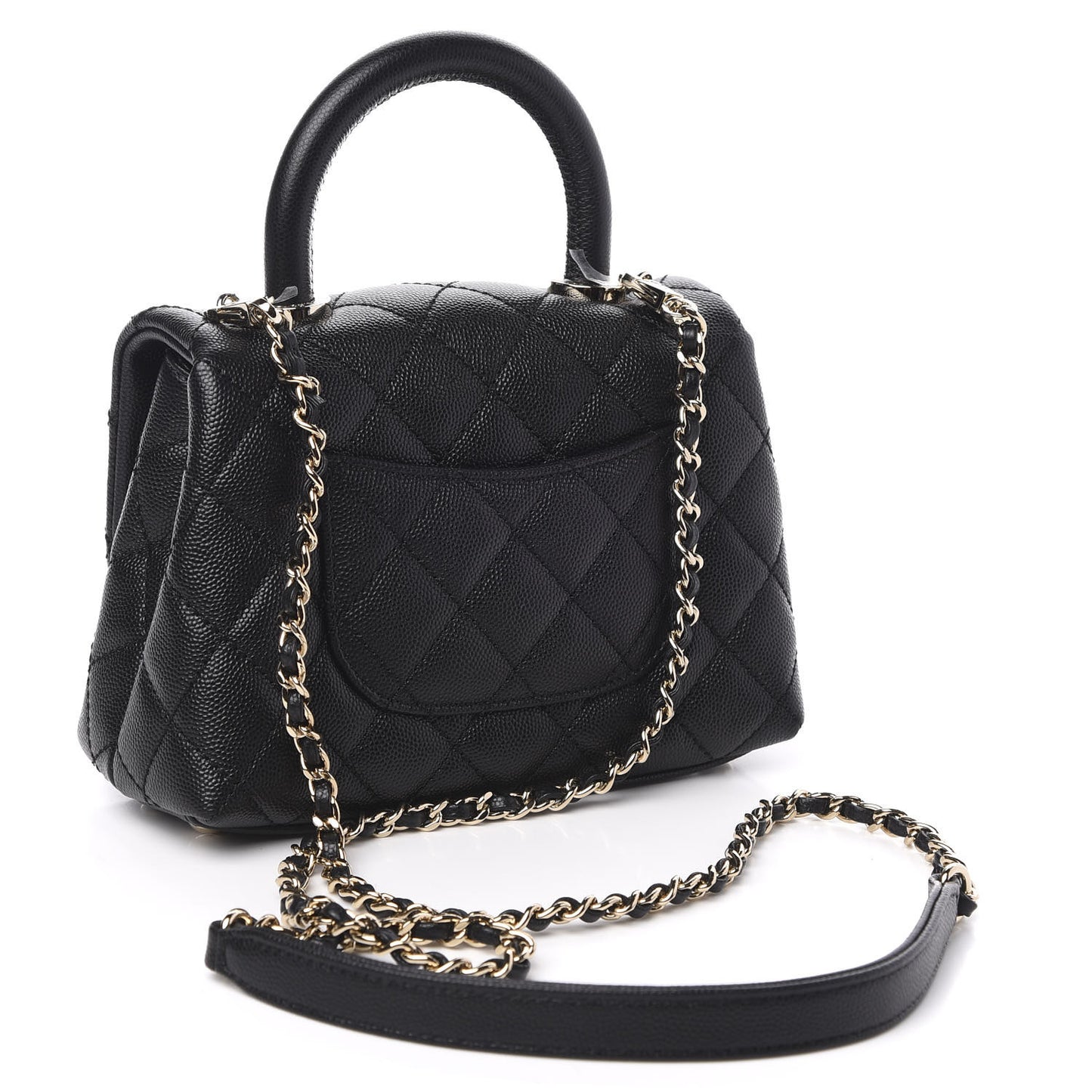 Caviar Quilted Extra Mini Coco Handle Flap Black