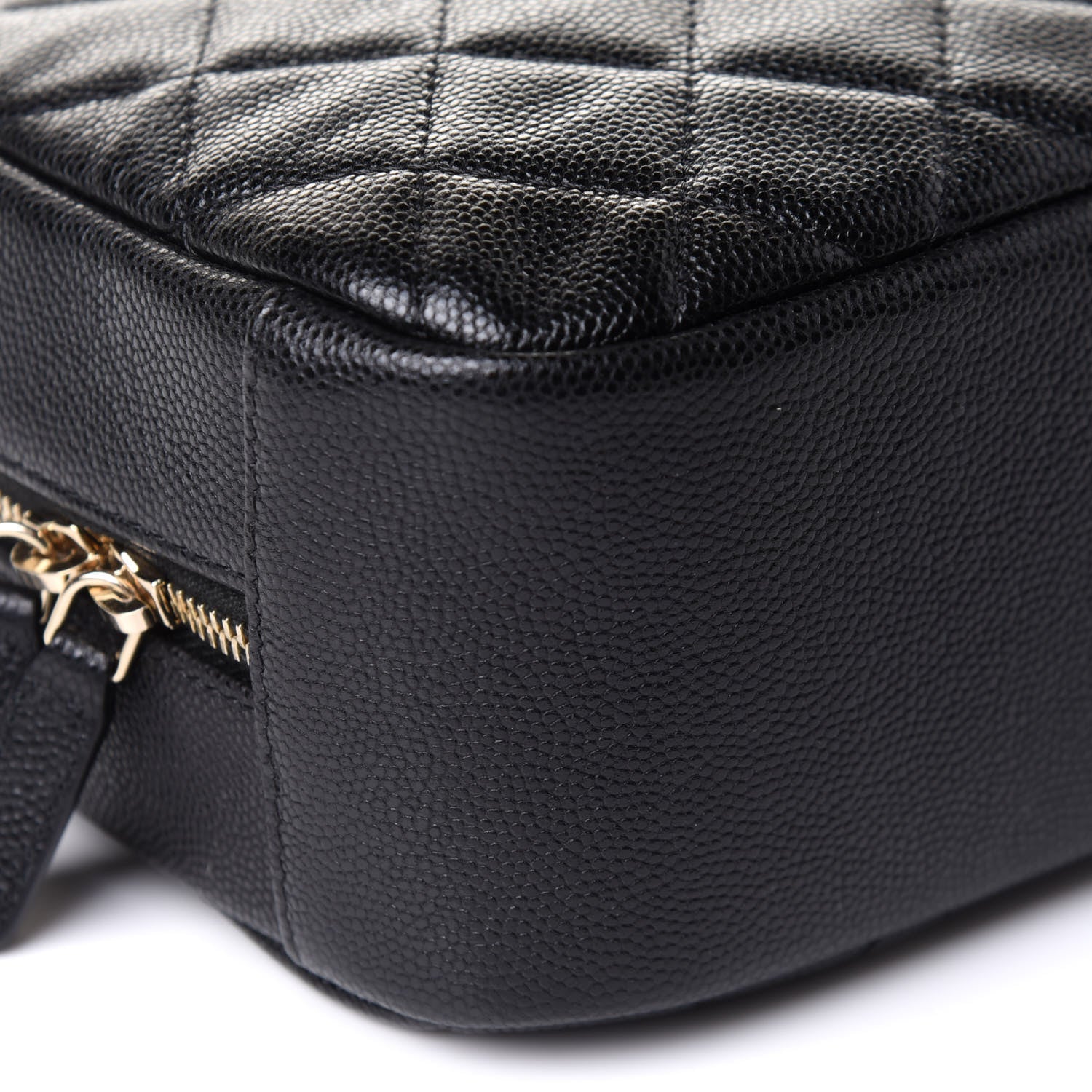 Chanel Caviar Quilted Curvy Pouch Cosmetic Case Black 9 of 11