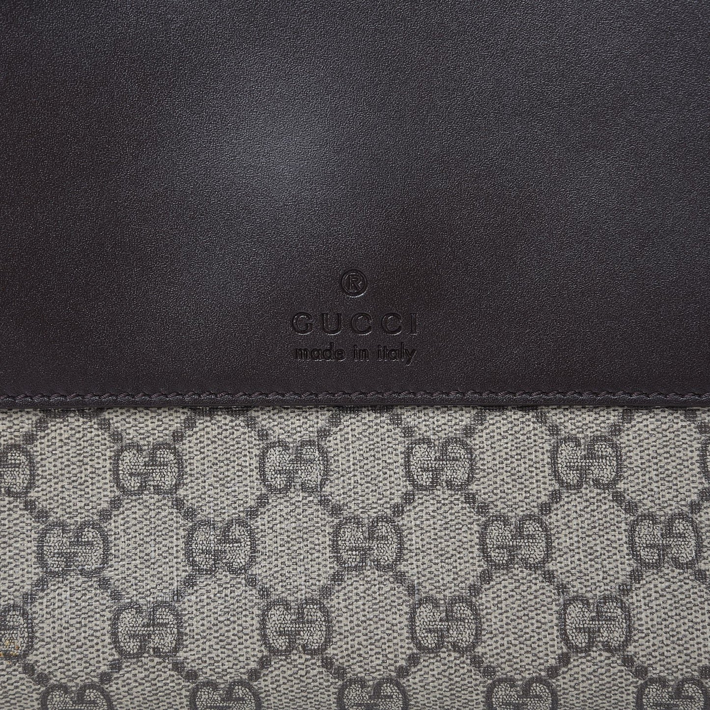 GG Supreme Monogram Selleria Calfskin Large Satchel Messenger Bag Beige Ebony Cocoa Dark Chocolate