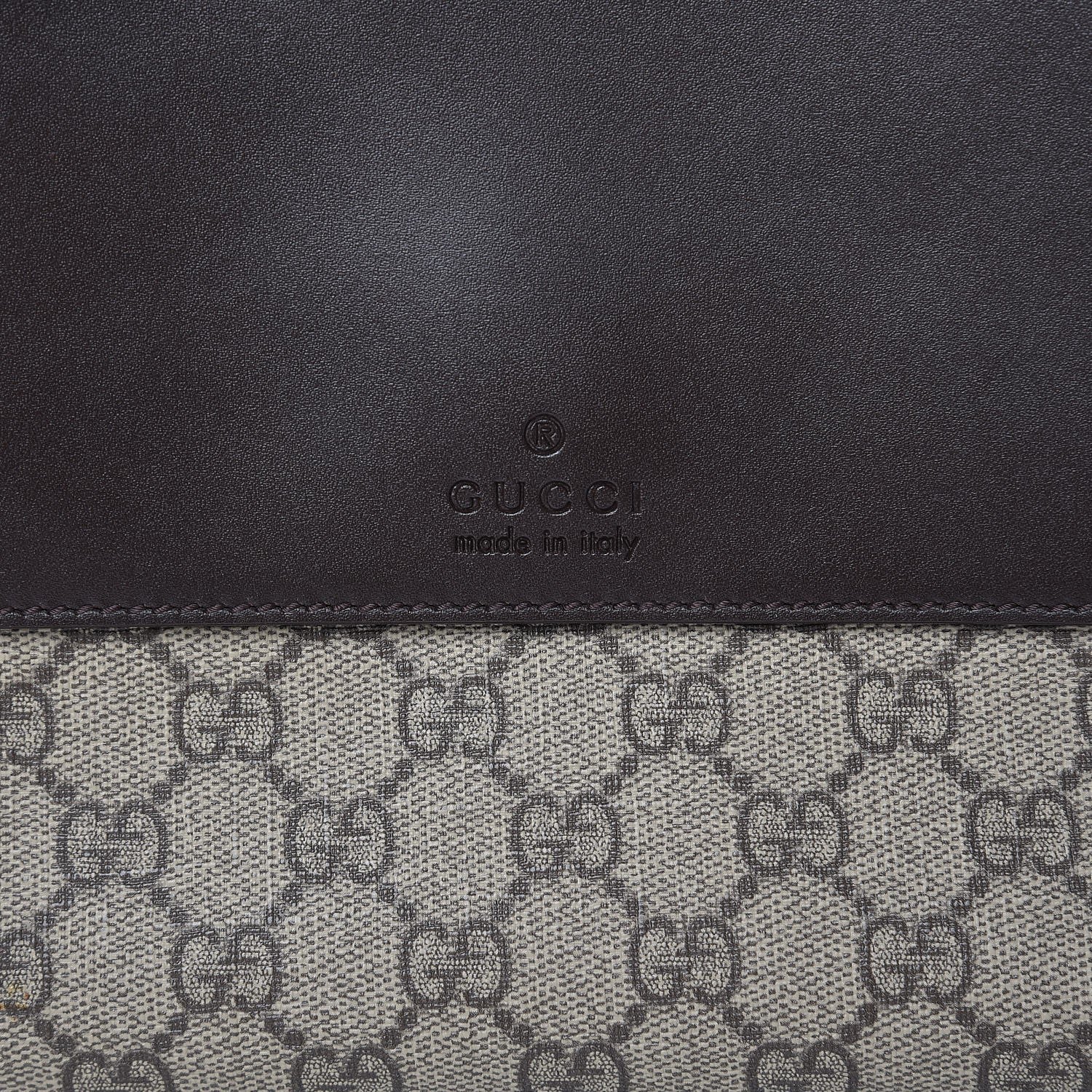 Gucci GG Supreme Monogram Selleria Calfskin Large Satchel Messenger Bag Beige Ebony Cocoa Dark Chocolate 8 of 9