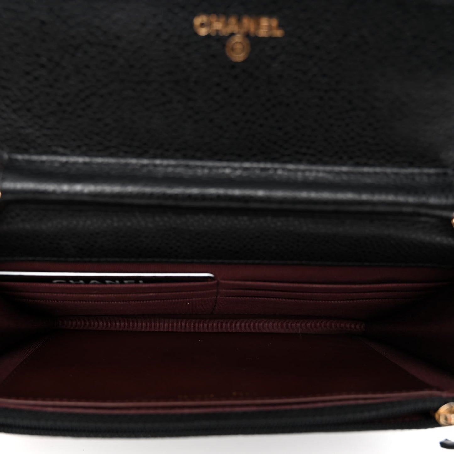 Caviar Quilted Wallet on Chain WOC Black
