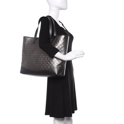 Gucci Metallic Guccissima Large Tote Dark Grey 2 of 11