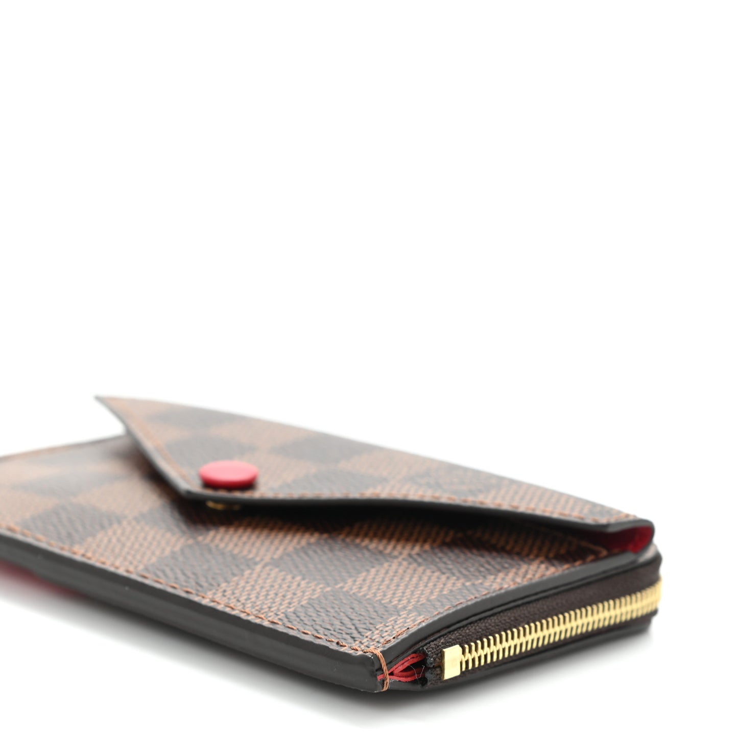 Damier Ebene Recto Verso Card Holder Red
