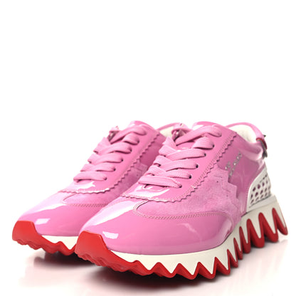 Christian Louboutin Patent Suede Loubishark Sneakers 37.5 Pink 3 of 8