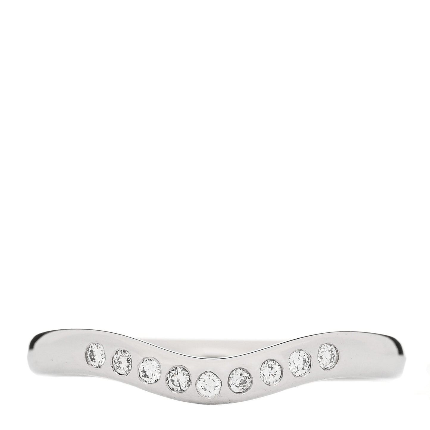 Platinum Diamond Elsa Peretti Curved Wedding Band Ring 48 4.5