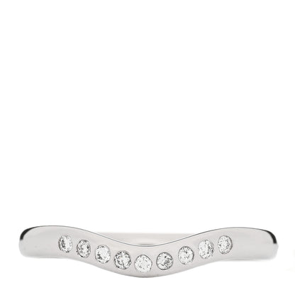 Tiffany Platinum Diamond Elsa Peretti Curved Wedding Band Ring 48 4.5 1 of 6