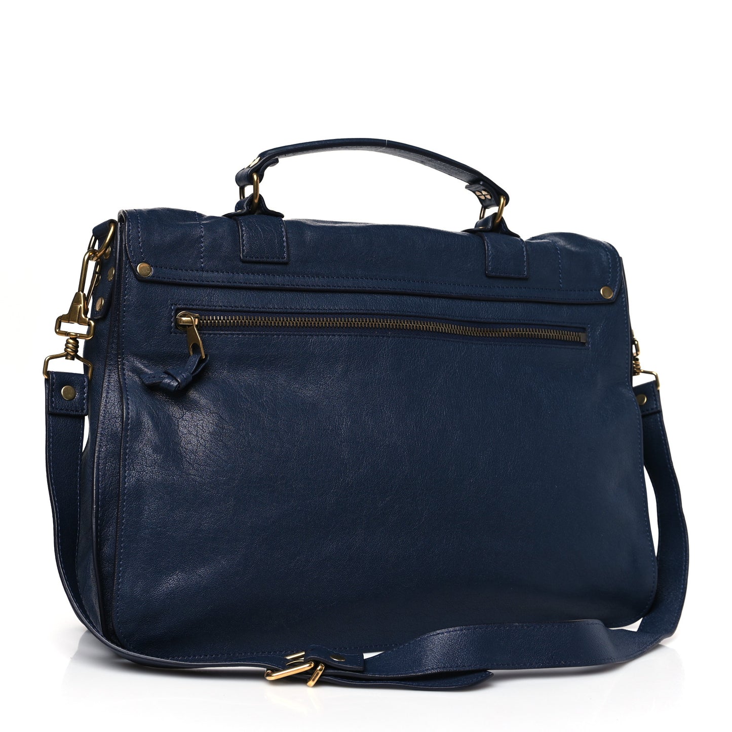 Lambskin Large PS1 Plus Zip Satchel Indigo