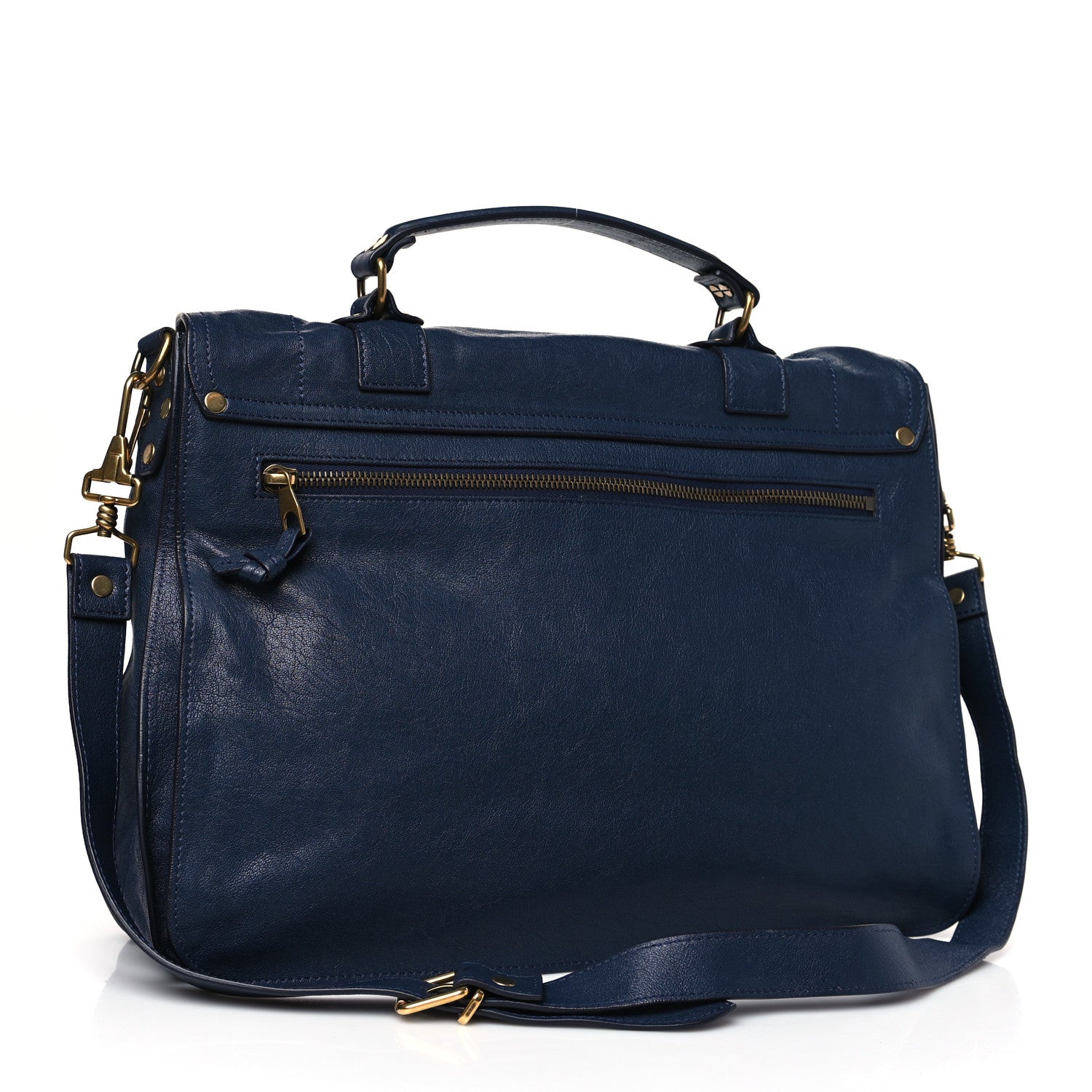 Proenza Schouler Lambskin Large PS1 Plus Zip Satchel Indigo 3 of 8