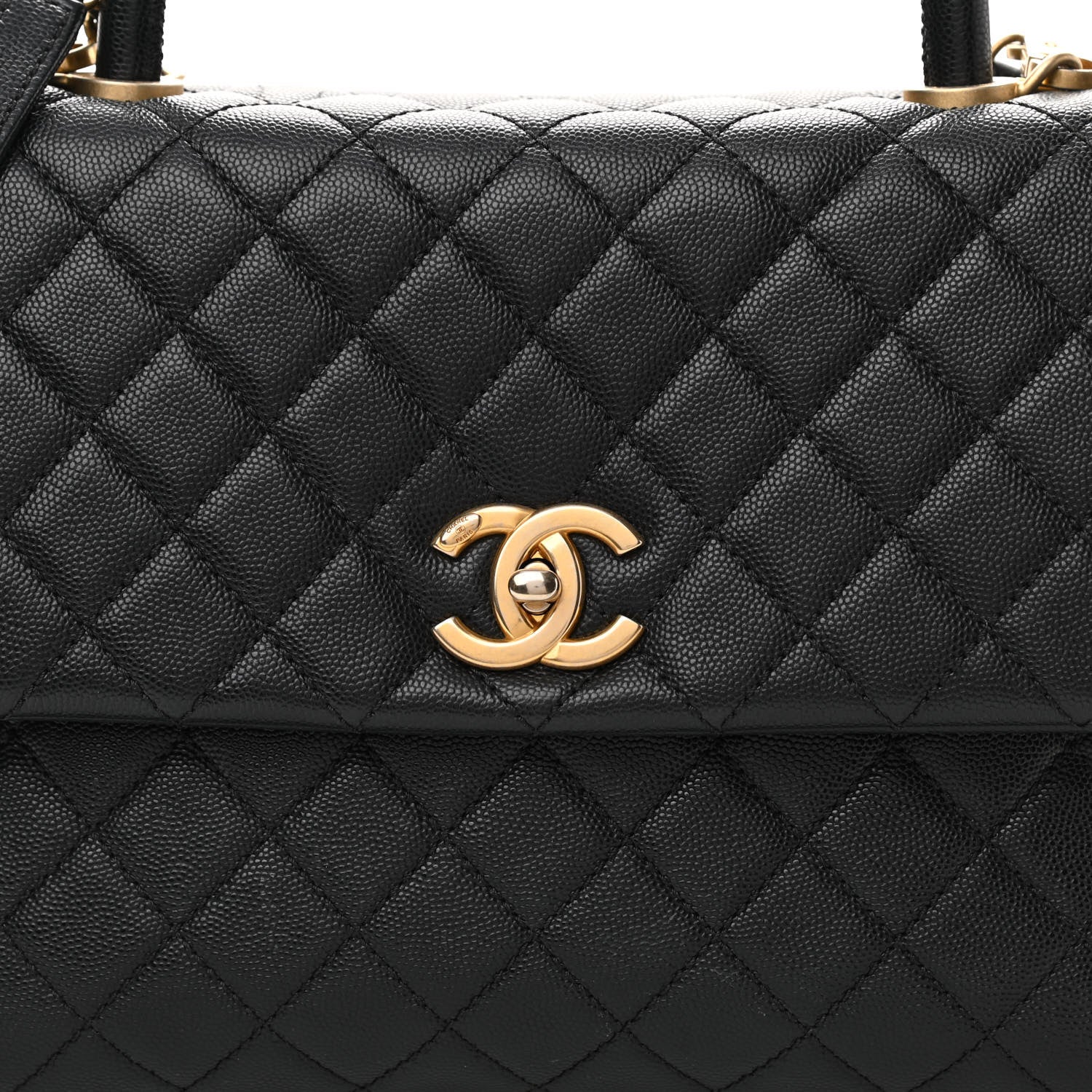 Chanel Caviar Quilted Medium Coco Handle Flap Black 8 of 10