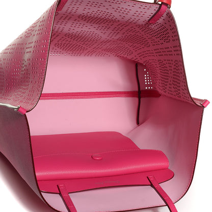 Christian Dior Calfskin Perforated Cannage Dioriva Tote Hot Pink 5 of 8