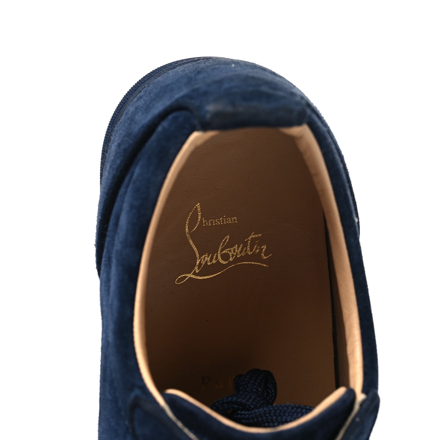 Suede Calfskin Mens Louis Junior Spikes Orlato Flat Sneakers 41 Blue Scuro