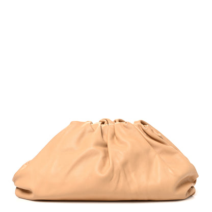 Bottega Veneta Smooth Butter Calf The Pouch Oversized Clutch Almond 1 of 12