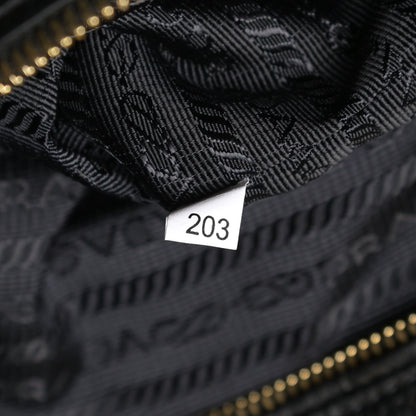 Prada Vitello Daino Side Zip Tote Black 8 of 12