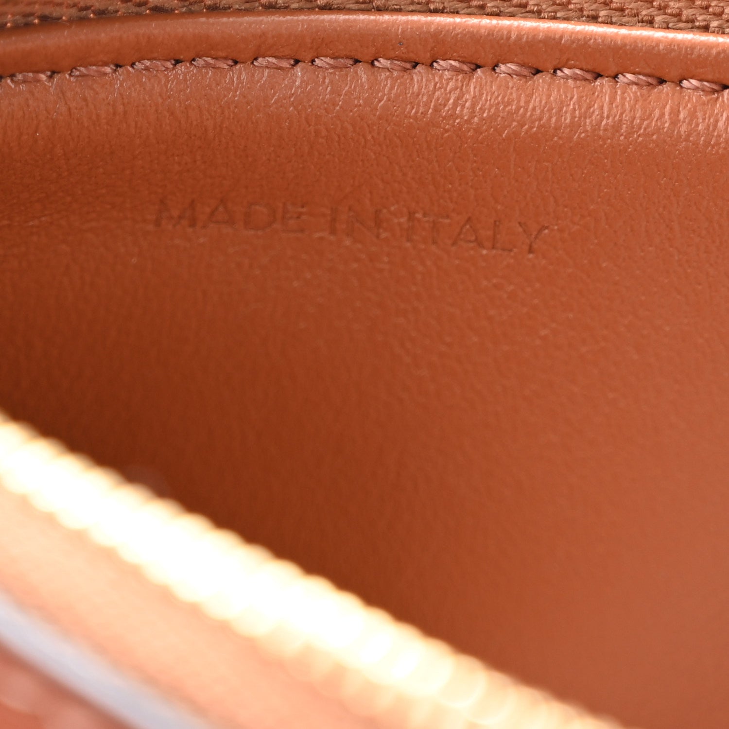 Celine Triomphe Calfskin Zipped Card Holder Tan 7 of 10