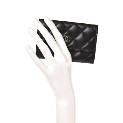 Chanel Lambskin Quilted Flap Card Holder Black 2 of 9