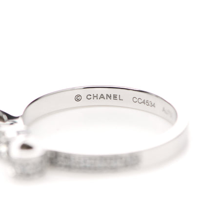 Chanel 18K White Gold Diamond Ruban Ring 49 4.75 5 of 8