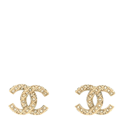 Chanel Crystal CC Earrings Light Gold 1 of 4