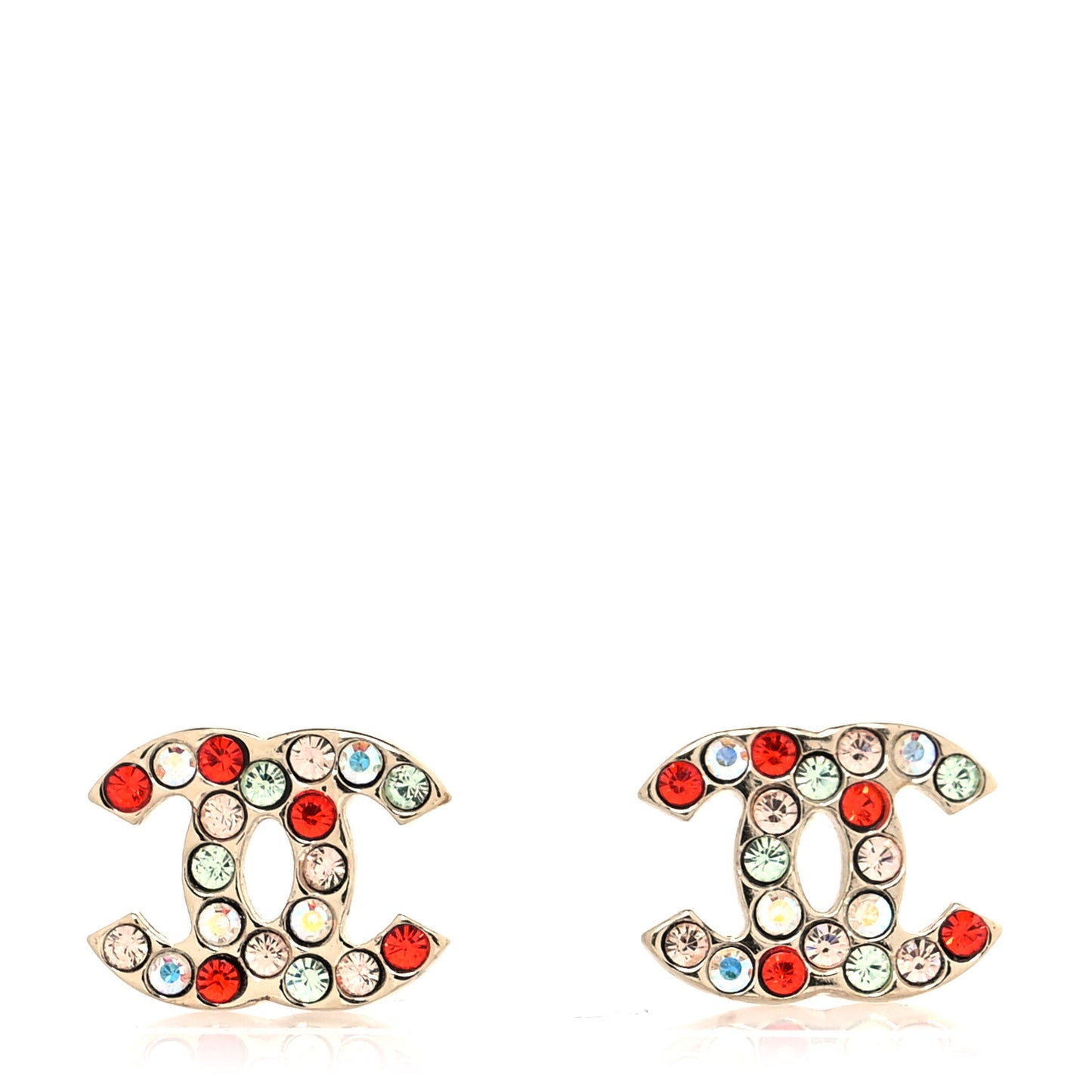 Crystal CC Earrings Gold Multicolor