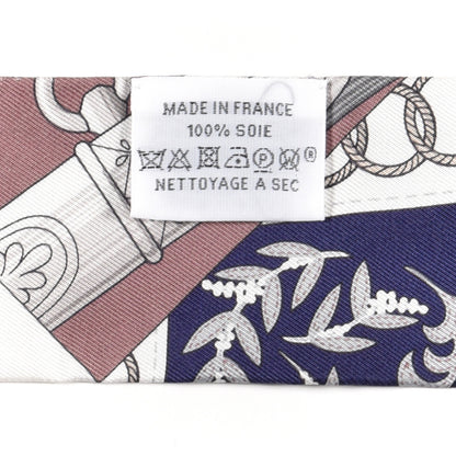 Hermes Silk Cliquetis Twilly Marine White Marron 4 of 4