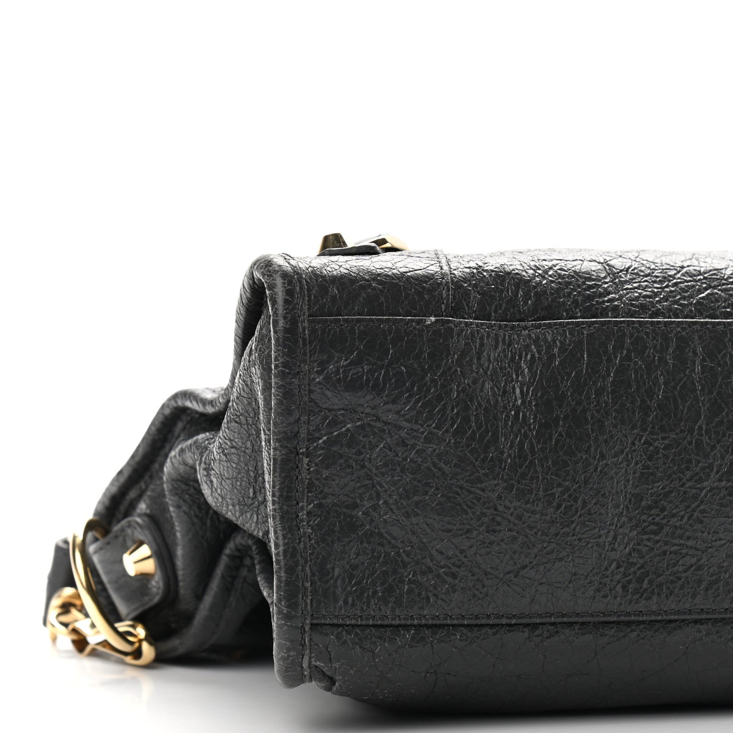 Agneau Classic Gold Hardware S City Gris Fossile
